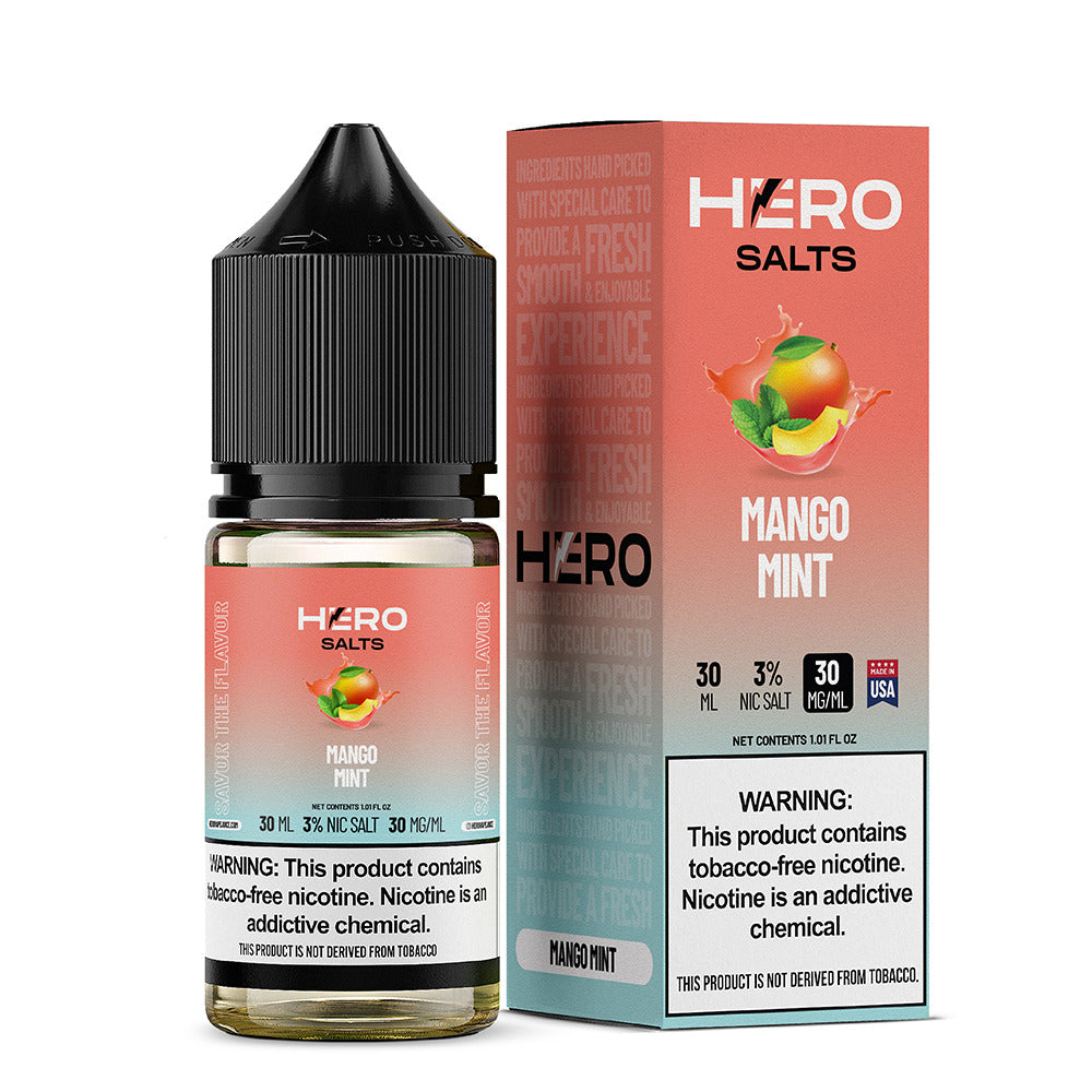 Mango Mint by Hero E-Liquid 30mL (Salts) with packaging