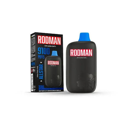 Aloha Sun Rodman Disposable Allstar (Blue Razz Ice) with packaging