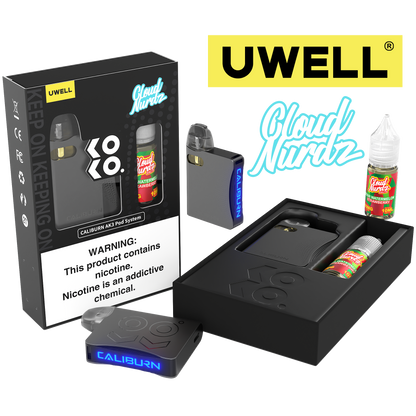 Uwell Caliburn AK3 Kit + A3S 0.8ohm Pods (x2) + Daddy's Vapor 10mL Salts 50mg set