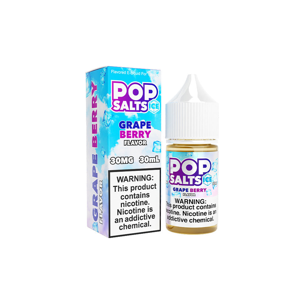 Grape Berry Ice by Pop Salts E-Liquid 30mL Salt Nic with packaging