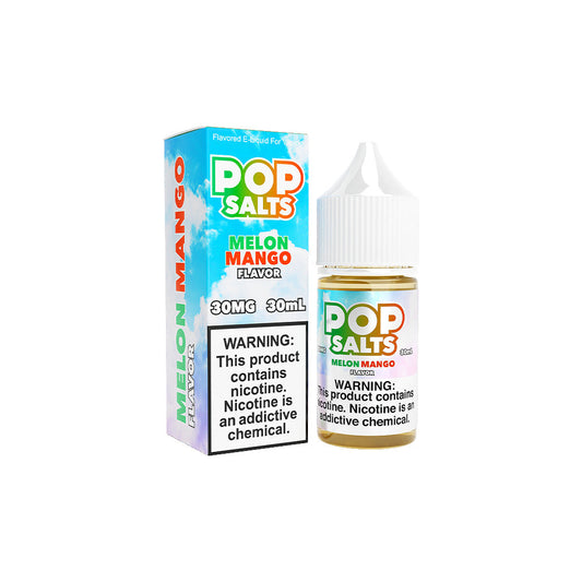 Melon Mango by Pop Salts E-Liquid 30mL Salt Nic with packaging