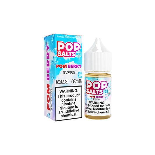 Pom Berry Ice by Pop Salts E-Liquid 30mL Salt Nic with packaging