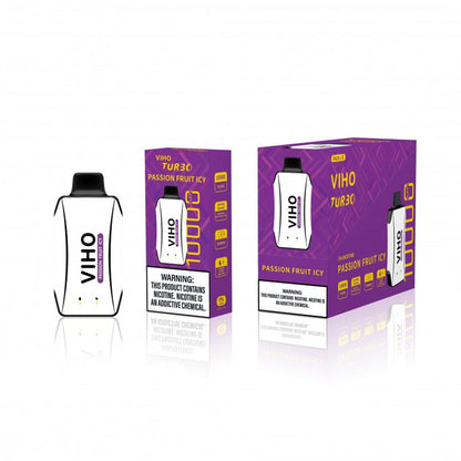 Viho Turbo 10000 Puffs (17mL) 50mg Disposable Passion Fruit Icy with packaging