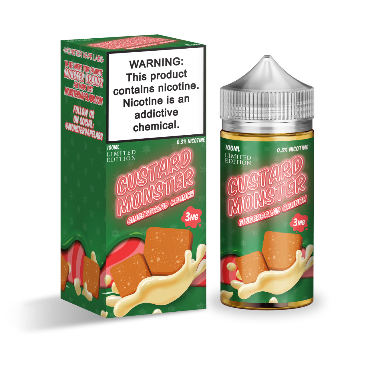 Gingerbread Crunch | Custard Monster | 100mL with packaging