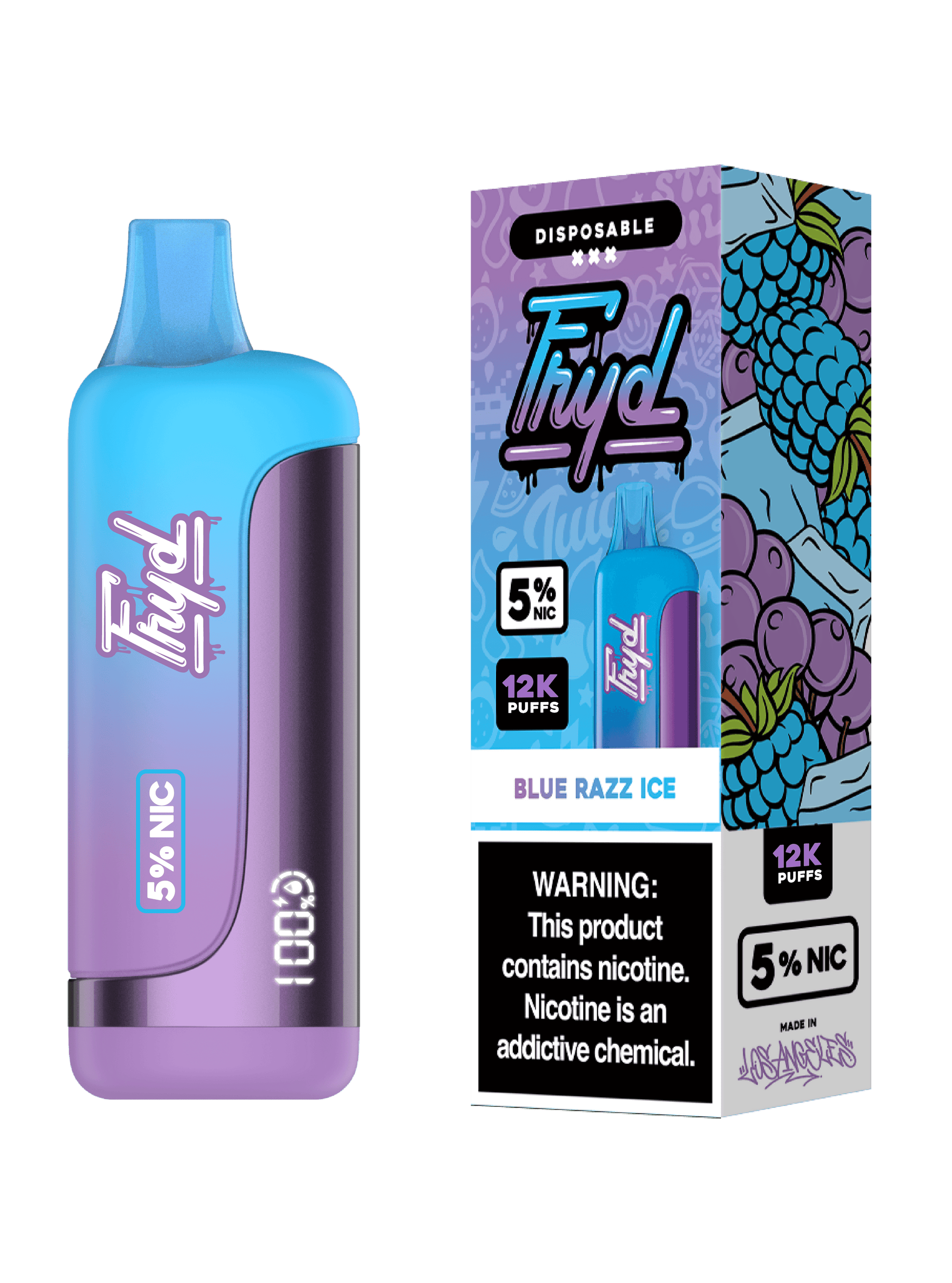 FRYD Disposable 12,0000 Puffs (17mL) 50mg  Blue Razz Ice