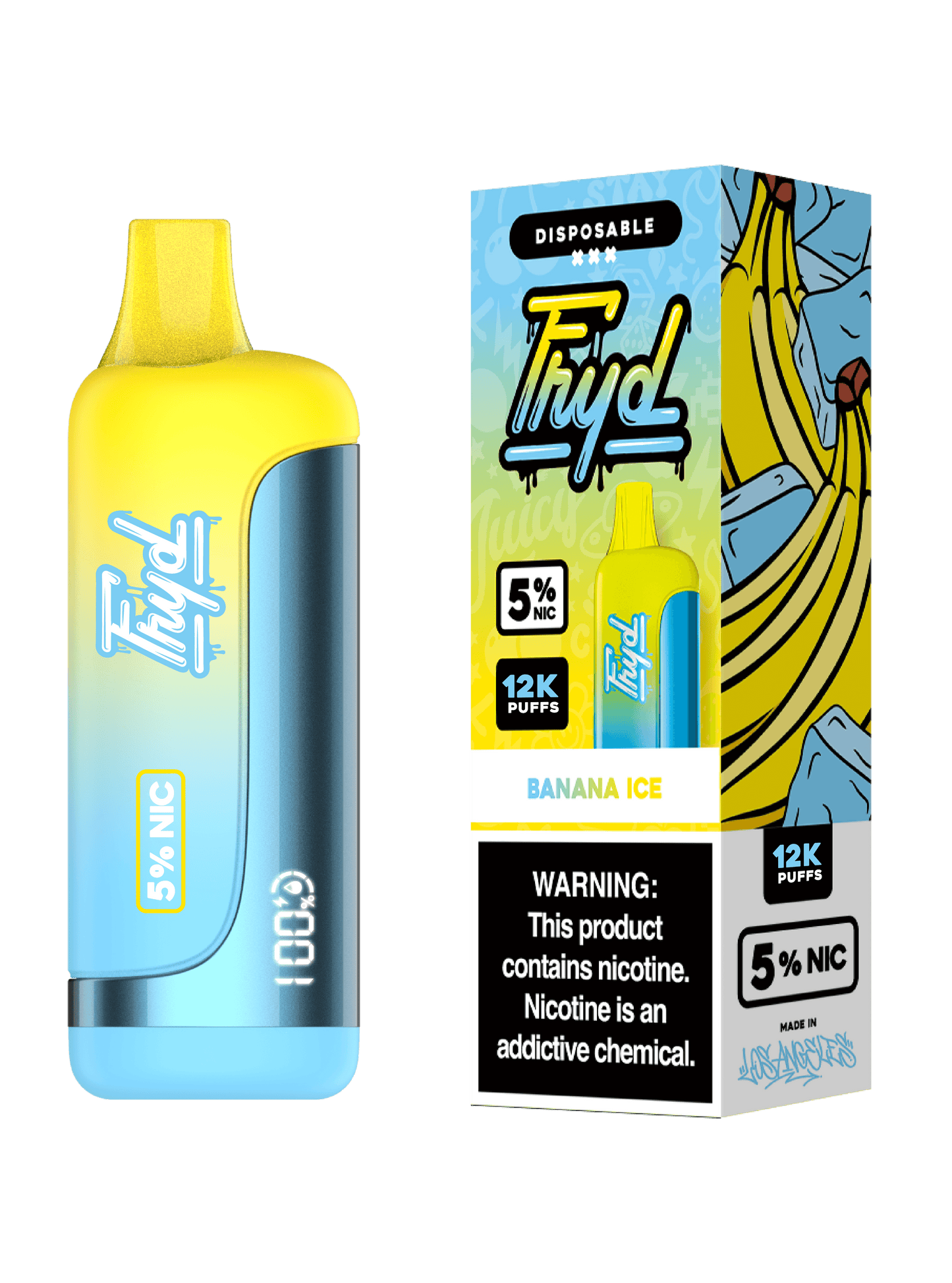 FRYD Disposable 12,0000 Puffs (17mL) 50mg Banana Ice