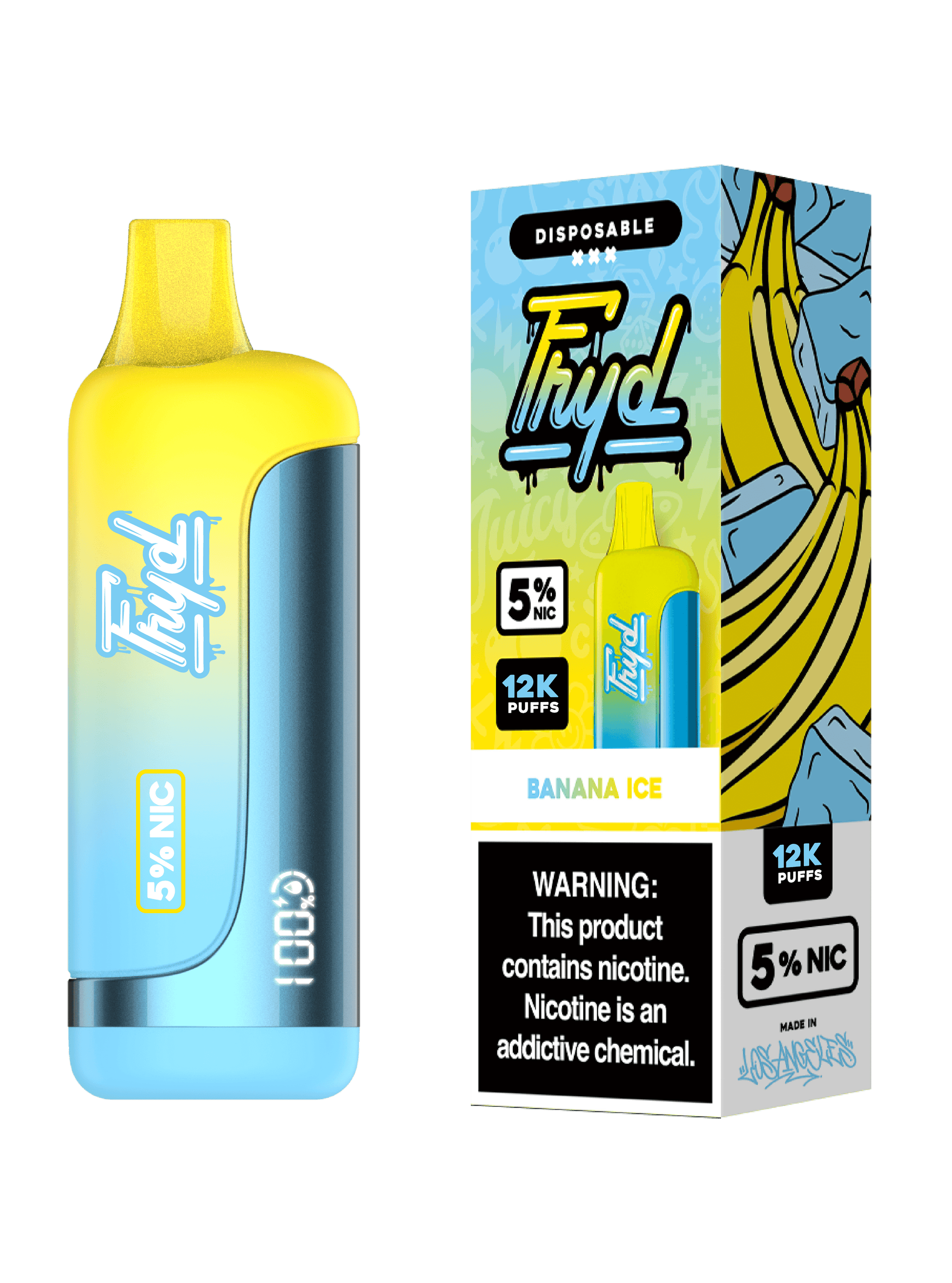 FRYD Disposable 12,0000 Puffs (17mL) 50mg Banana Ice