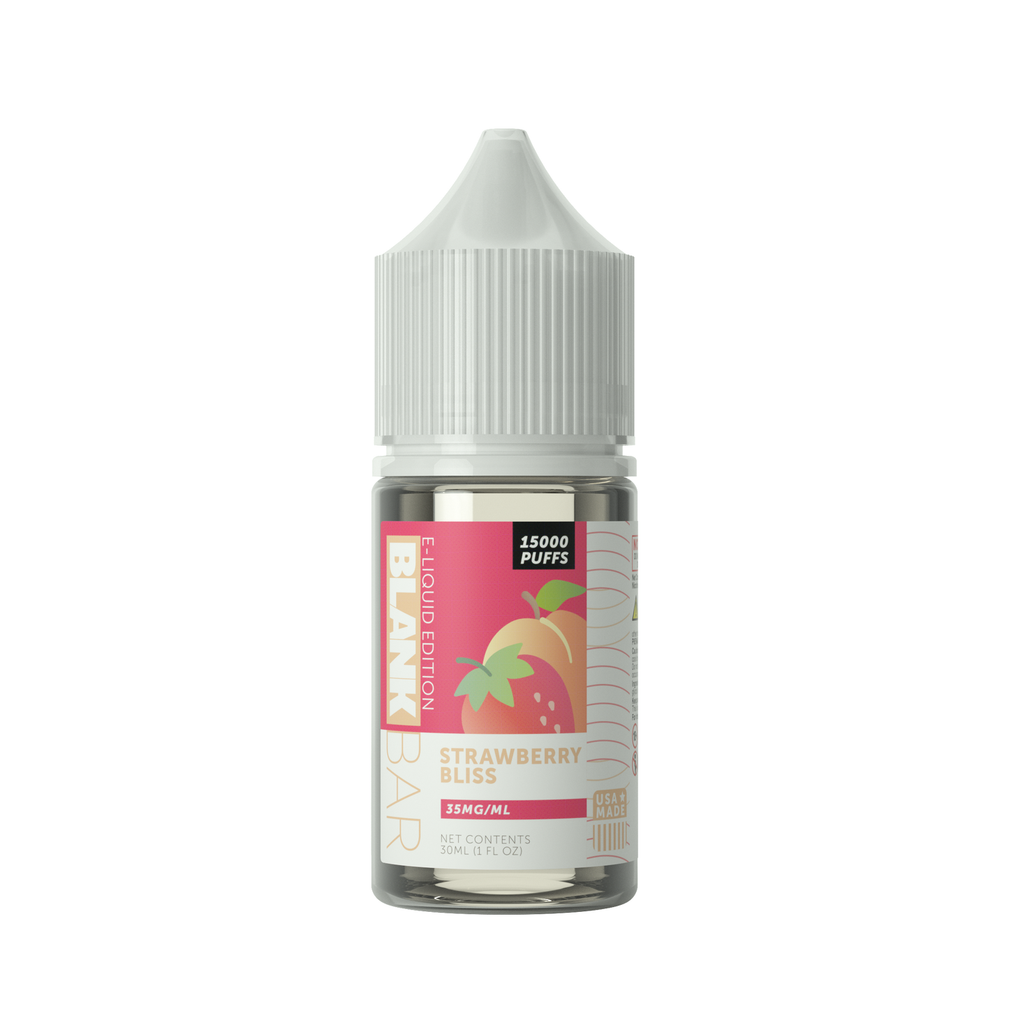 Blank Bar 15000 Puff Salt-Strawberry Bliss, 30mL bottle