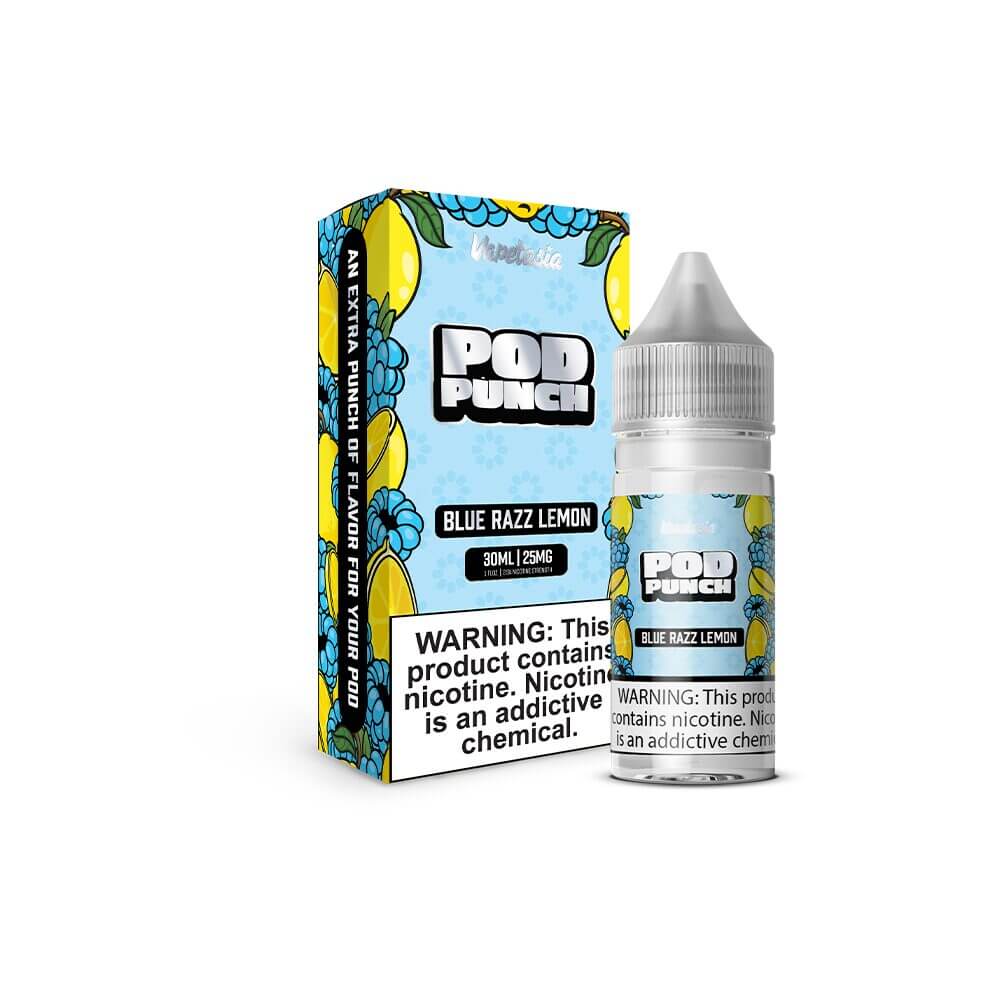 Blue Razz Lemon | Vapetasia Pod Punch Salts | 30mL 25mg bottle with packaging