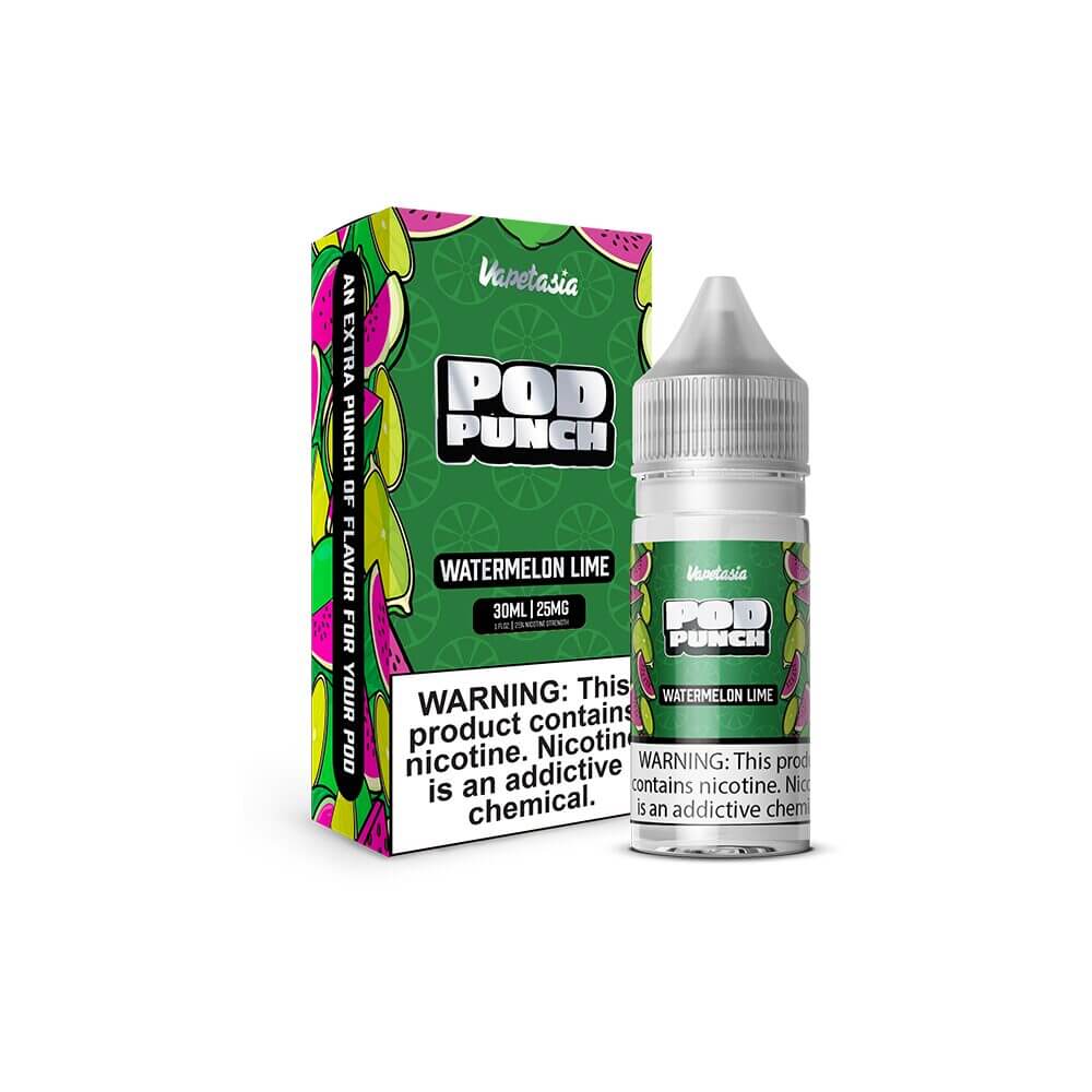 Watermelon Lime | Vapetasia Pod Punch Salts | 30mL 25mg bottle with packaging