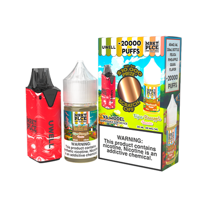 Collab Bundle – Uwell V6 Disposable Device + Daddy’s Vapor 30mL Juice CLR: Red/ FLV: Feijoa Pineapple Guava