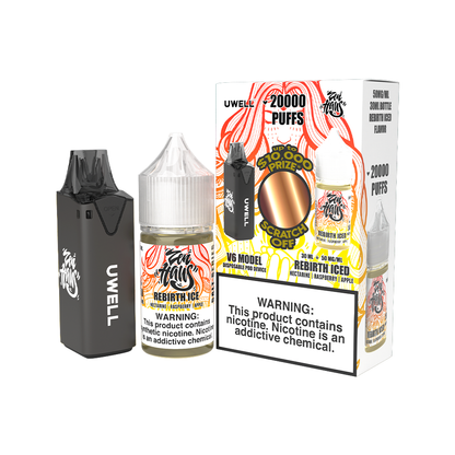 Collab Bundle – Uwell V6 Disposable Device + Daddy’s Vapor 30mL Juice CLR: Black/ FLV: Rebirth Iced