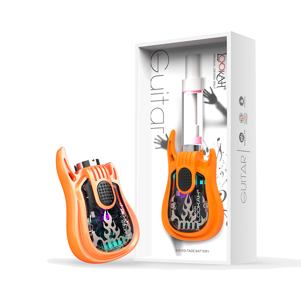 Lookah Guitar 510 Battery Mod - Orange with packaging