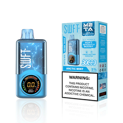 SWFT Meta - 30000 Puffs Disposable - 24mL 50mg Arctic Mint with packaging