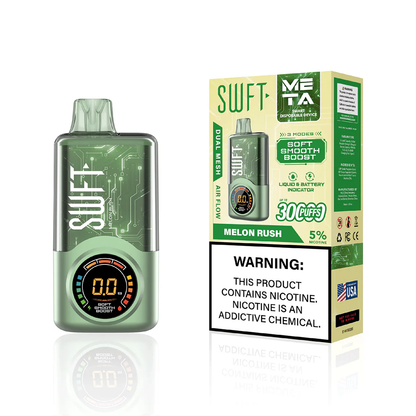 SWFT Meta - 30000 Puffs Disposable - 24mL 50mg Melon Rush with packaging