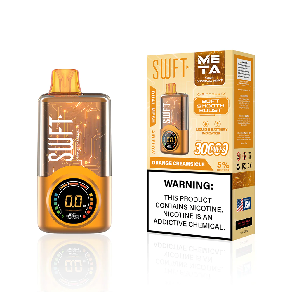 SWFT Meta - 30000 Puffs Disposable - 24mL 50mg Orange Creamsicle with packaging