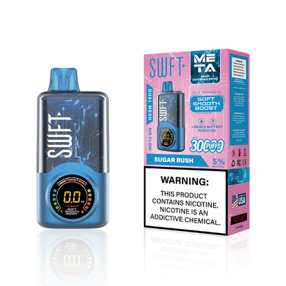 SWFT Meta - 30000 Puffs Disposable - 24mL 50mg Sugar Rush with packaging