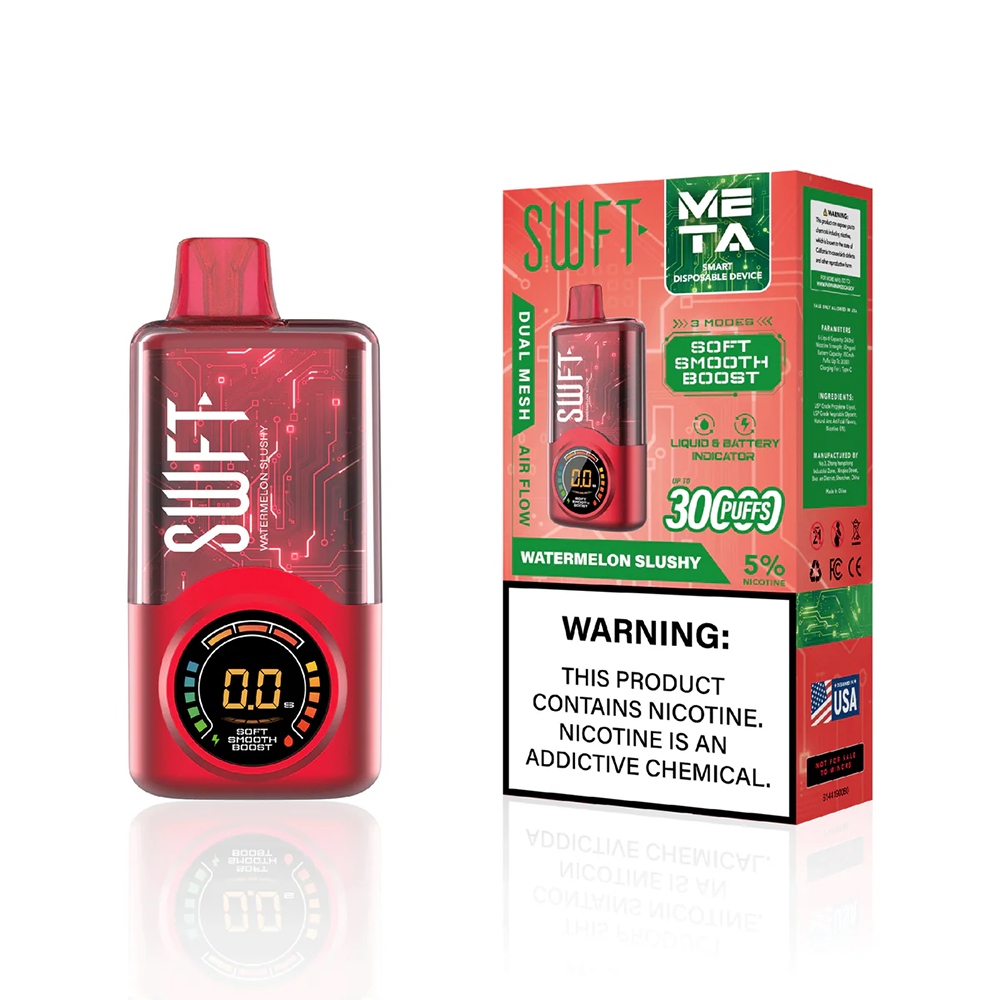 SWFT Meta - 30000 Puffs Disposable - 24mL 50mg Watermelon Slushy with packaging