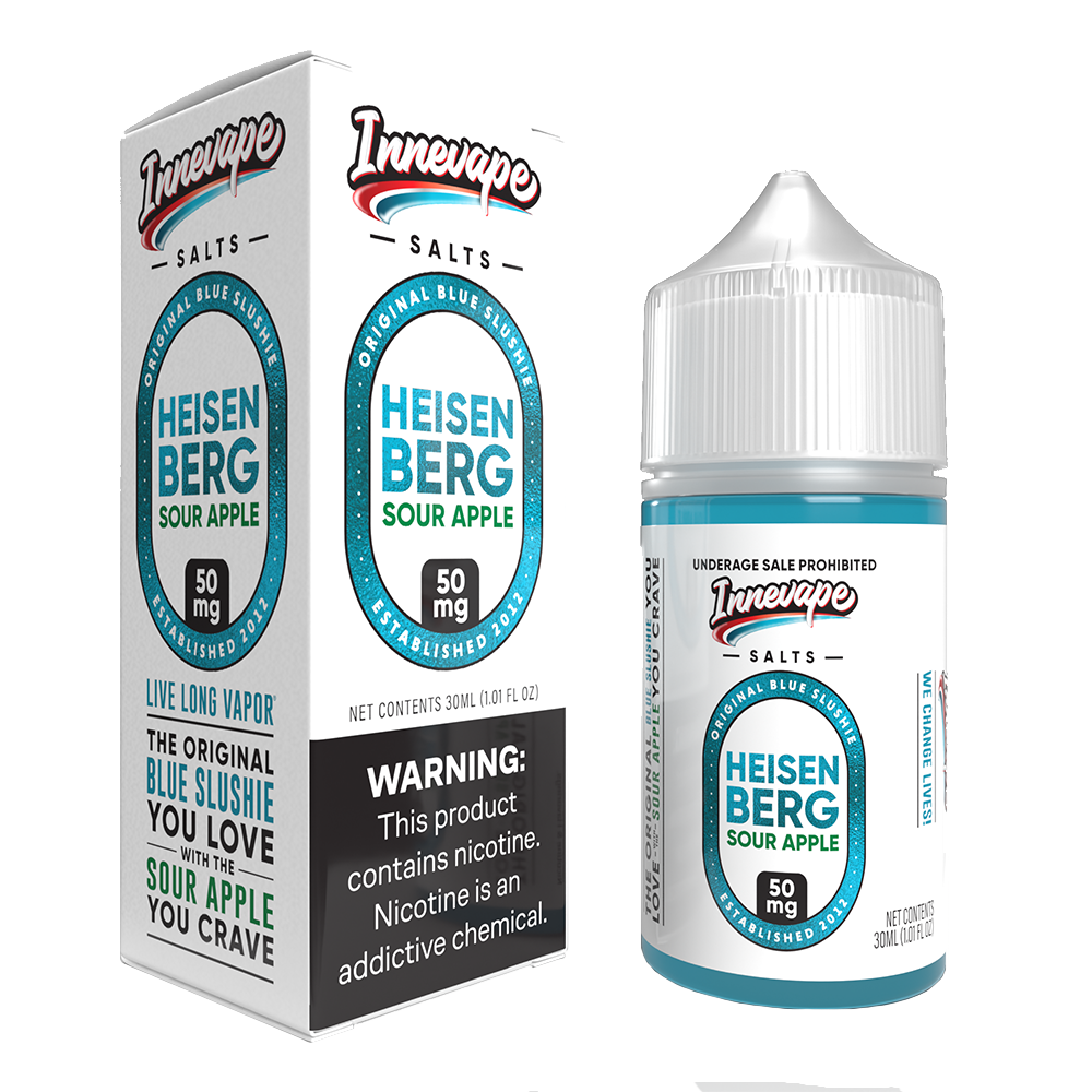 Heisenberg Sour Apple | Innevape Salts | 30mL 50mg bottle with packaging