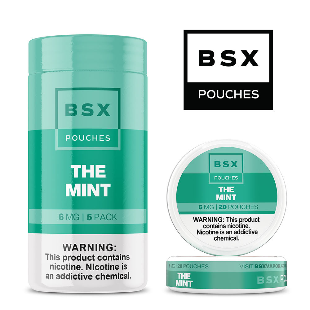 Basix Nicotine Pouches (20ct Can)(5-Can Pack) | The Mint with Packaging