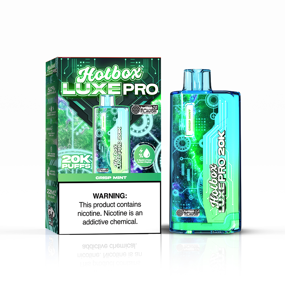 Puff Labs Hotbox Luxe Pro | 20000Puff | 22mL - Crisp Mint with packaging