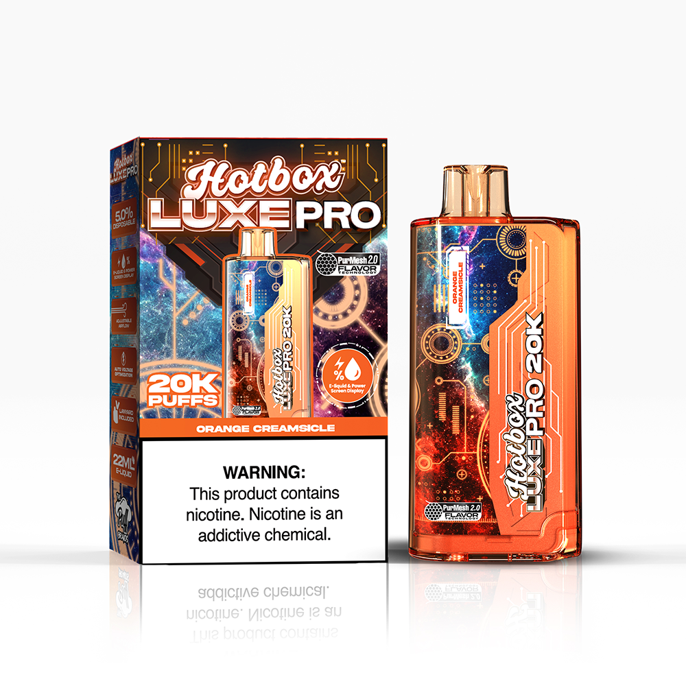 Puff Labs Hotbox Luxe Pro | 20000Puff | 22mL - Orange Creamsicle with packaging