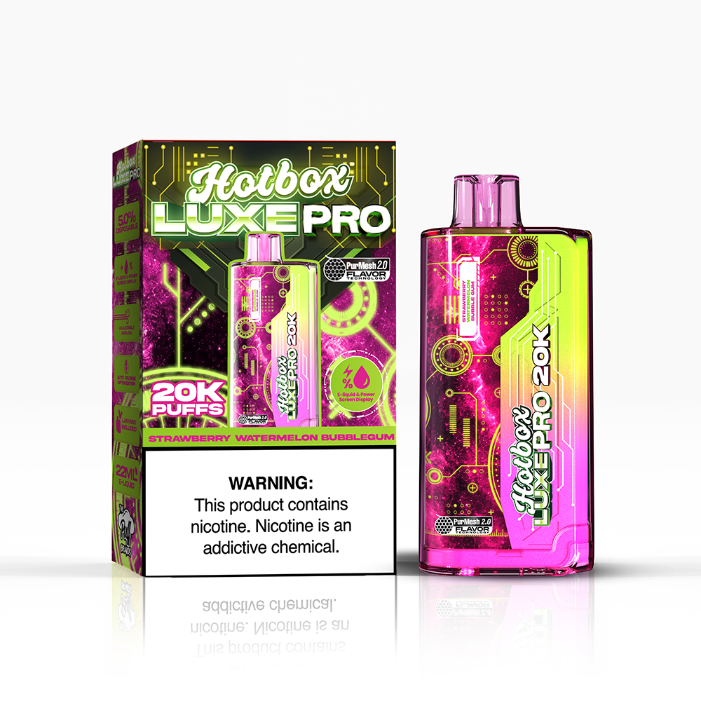 Puff Labs Hotbox Luxe Pro | 20000Puff | 22mL - Strawberry Watermelon Bubblegum with packaging