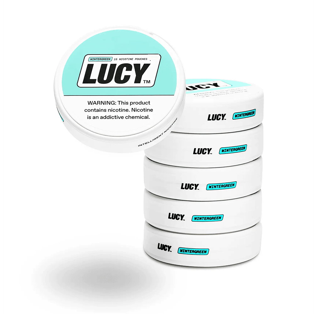 Lucy Nicotine Pouches (15ct Can)(5-Can Pack) Wintergreen 8mg