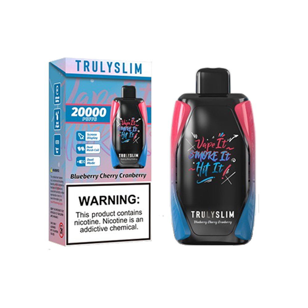 Truly Bar Trulyslim 20K | 20000Puff | 18mL - Blueberry Cherry Cranberry with packaging