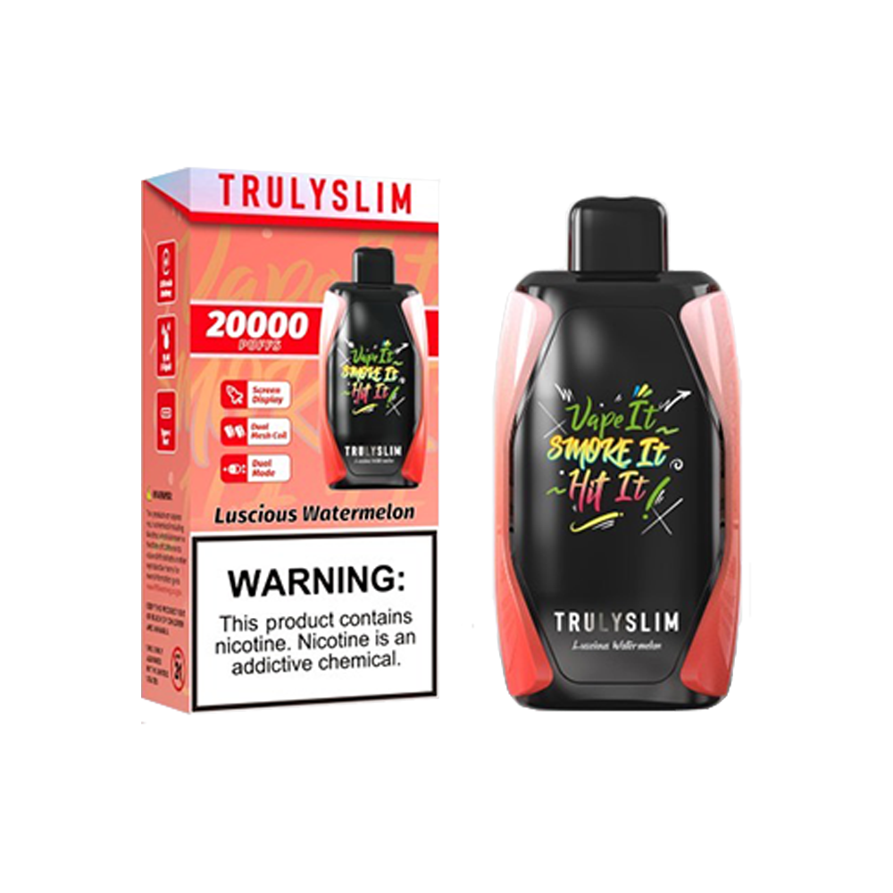 Truly Bar Trulyslim 20K | 20000Puff | 18mL - Luscious Watermelon with packaging