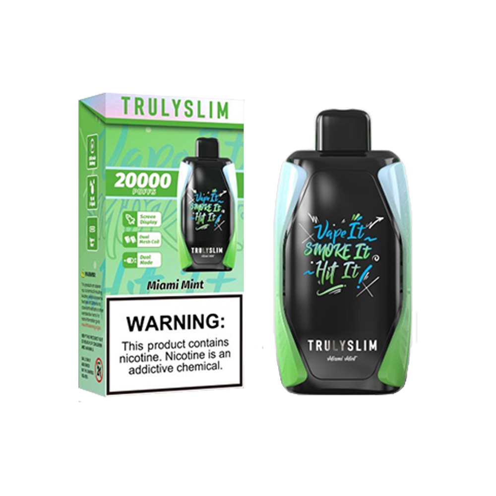 Truly Bar Trulyslim 20K | 20000Puff | 18mL - Miami Mint with packaging