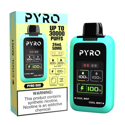 Pyro Duo | 30000Puff | 24mL - Cool Mint with packaging