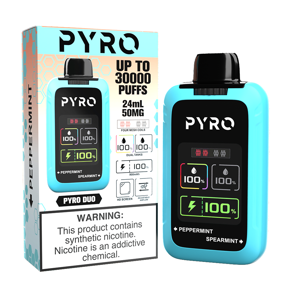 Pyro Duo | 30000Puff | 24mL - Peppermint / Spearmint with packaging