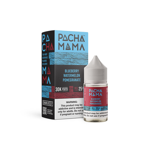 Pachamama PLUS Metatine Salt Series E-Liquid 30mL (Salt Nic) - Blueberry Watermelon Pomegranate with packaging