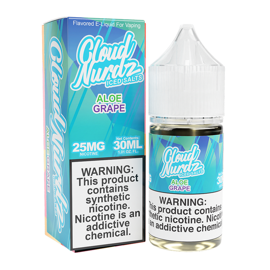 Aloe Grape Ice | Cloud Nurdz Salts | 30mL 25mg bottle with packaging