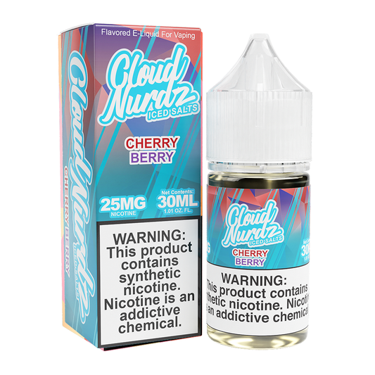 Cherry Berry Ice | Cloud Nurdz Salts | 30mL 25mg bottle with packaging