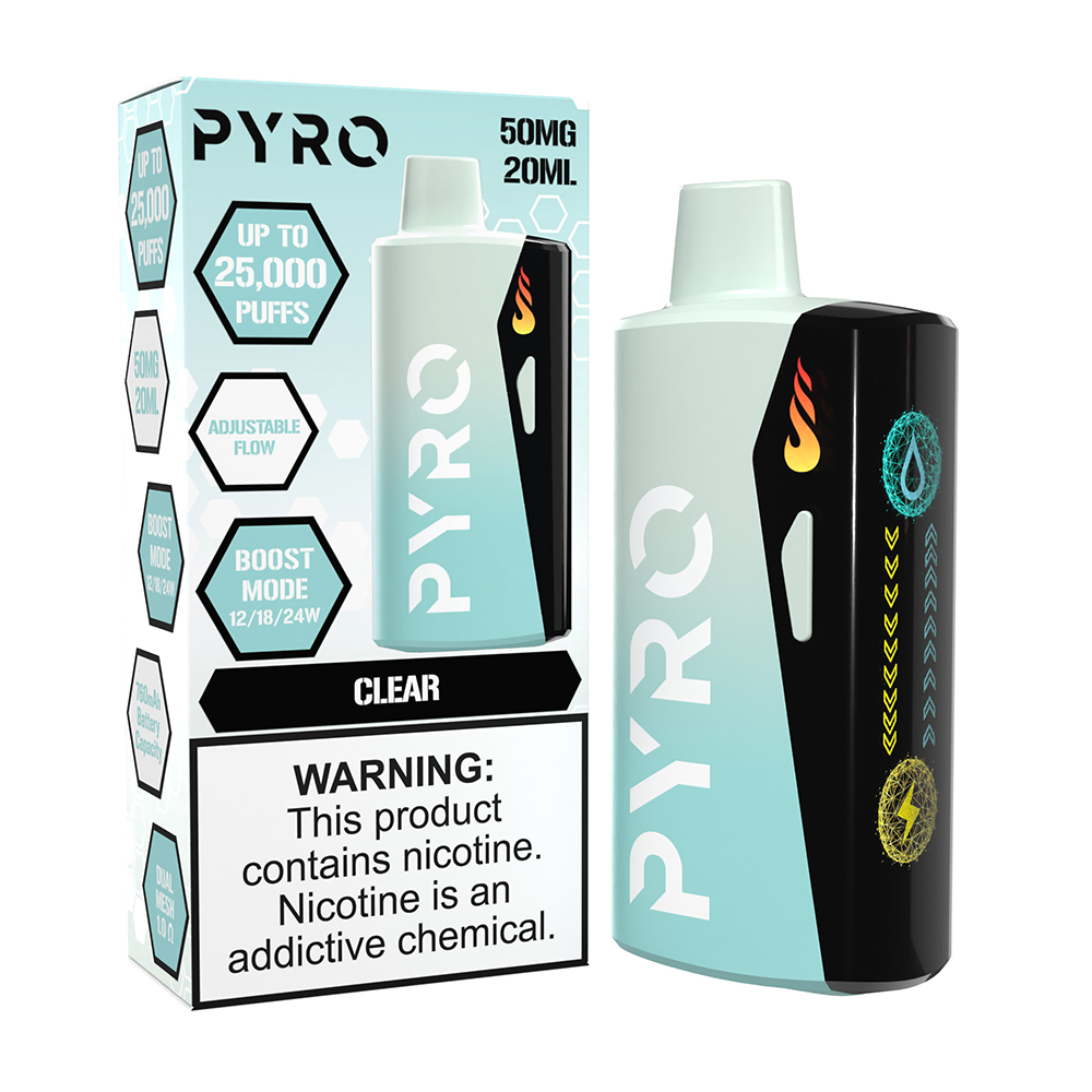 Pyro Boost | 25000 Puffs  | 20mL | 50mg - Clear with packaging