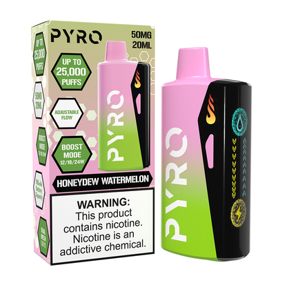 Pyro Boost | 25000 Puffs  | 20mL | 50mg - Honeydew Watermelon with packaging