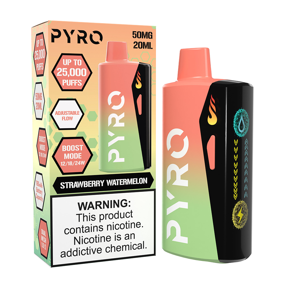 Pyro Boost | 25000 Puffs  | 20mL | 50mg - Straweberry Watermelon with packaging