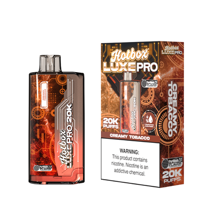 Puff Labs Hotbox Luxe Pro | 20000Puff | 22mL - Creamy Tobacco with packaging