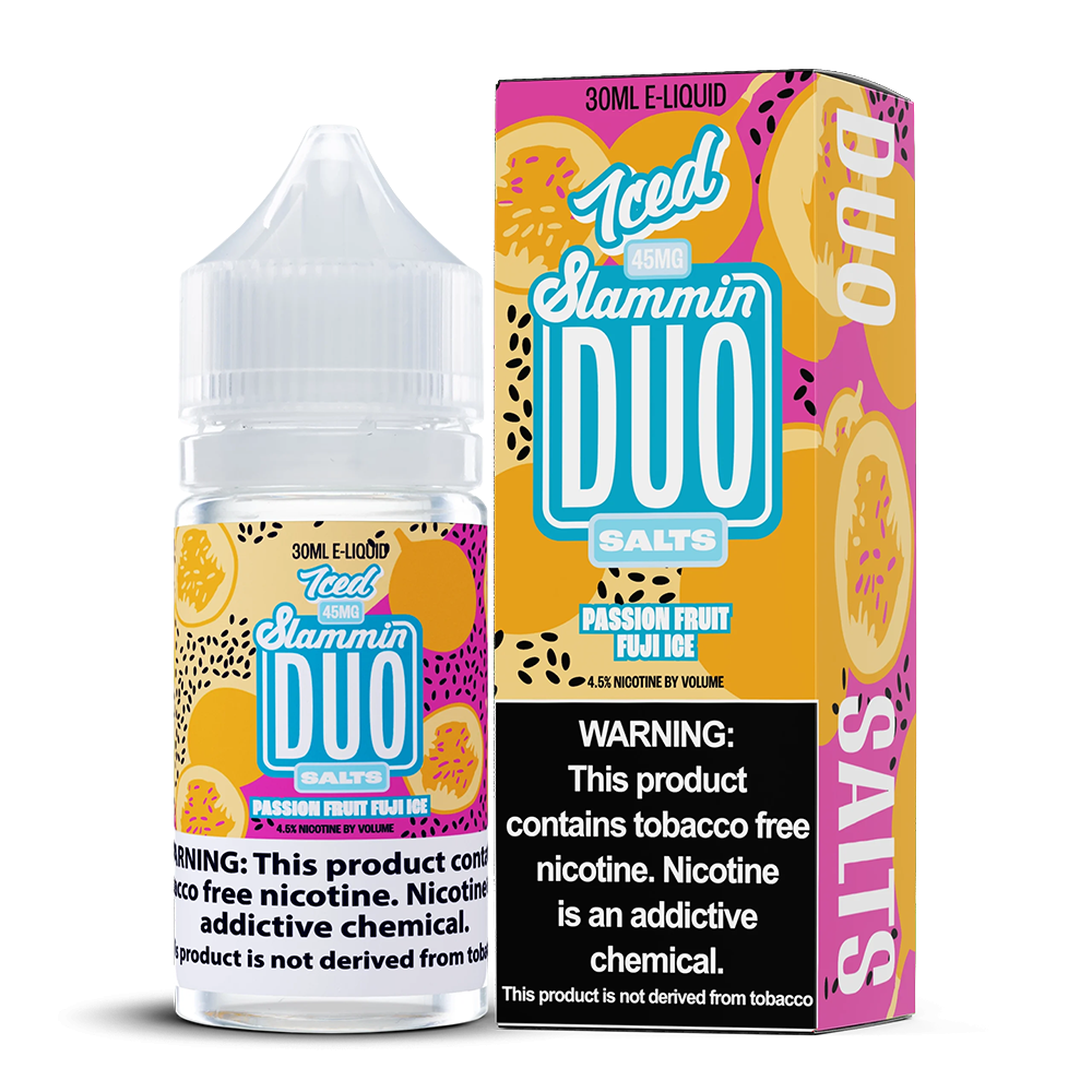 Passionfruit Fuji Ice by Slammin Duo Salts 30mL with packaging