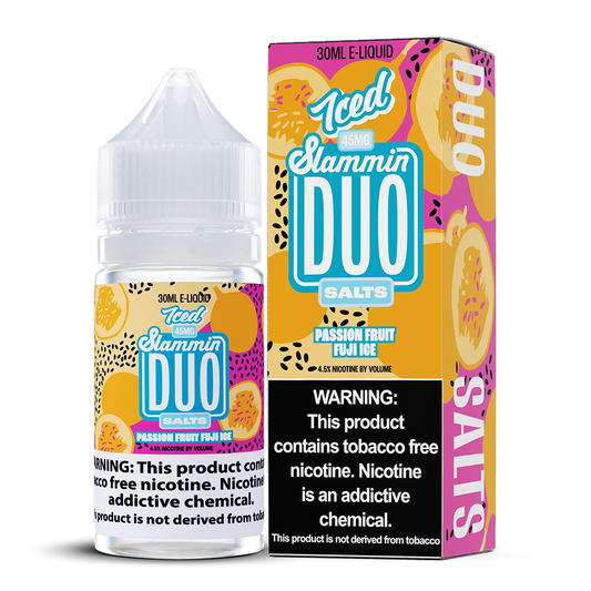 Passionfruit Fuji Ice by Slammin Duo Salts 30mL with packaging