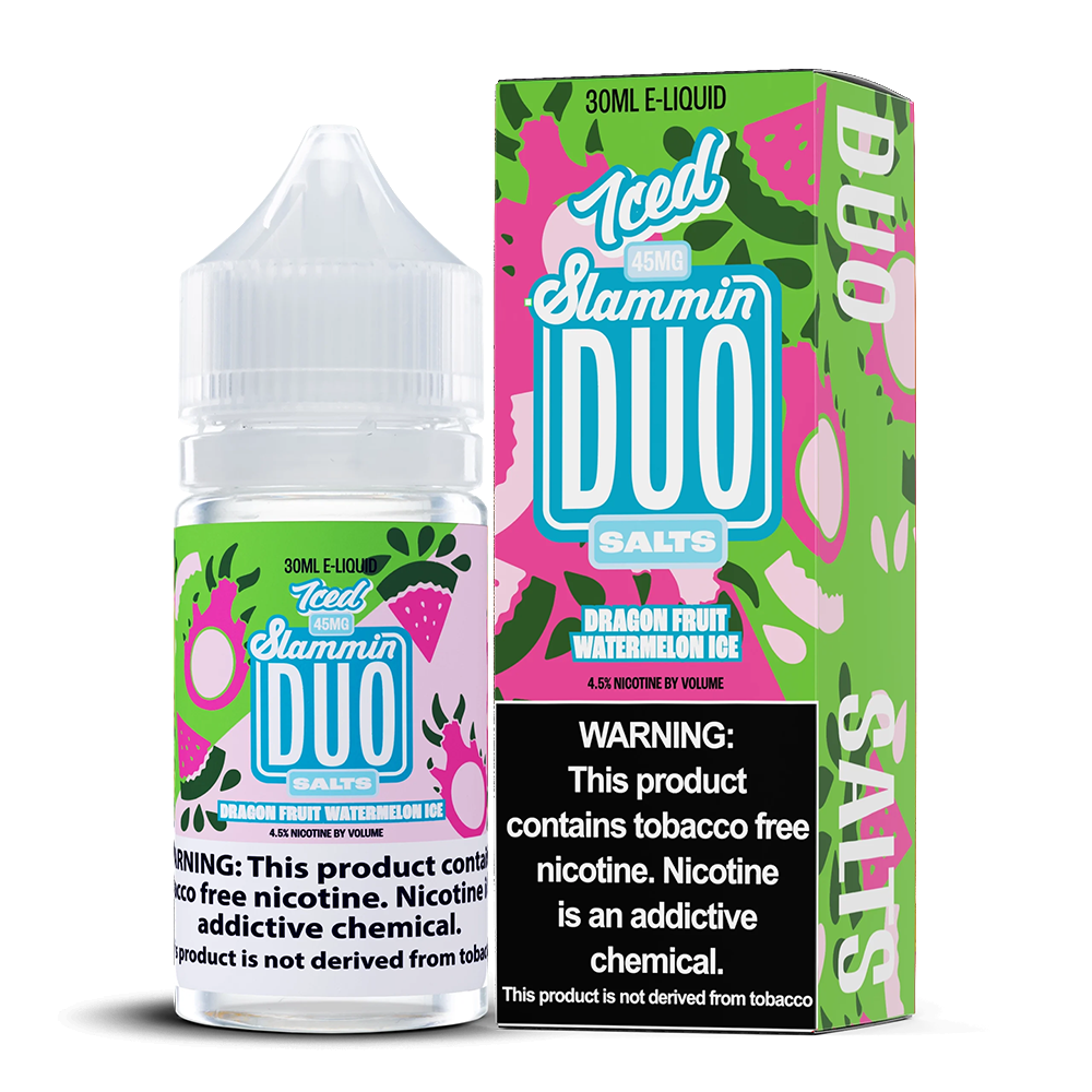 Dragonfruit Watermelon Ice | Slammin Duo Salts | 30mL 45mg bottle with packaging