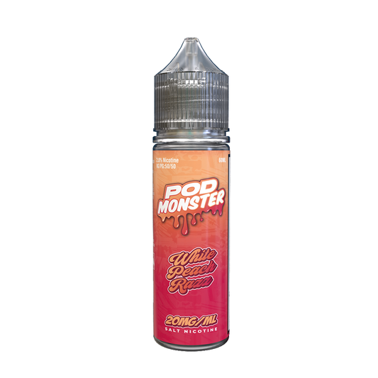 Pod Monster SALTS E-Liquid - White Peach Razz, 60mL