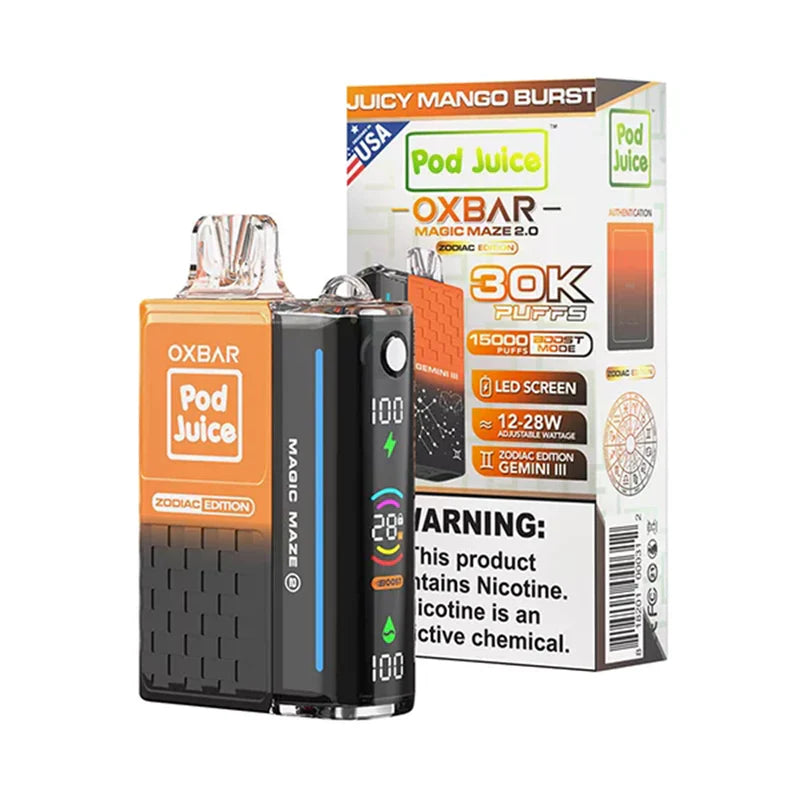 Oxbar Magic Maze 2.0 Pod Juice - 30K Puffs Disposable - 13mL 50mg | Juicy Mango Burst with Packaging