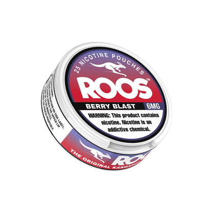 Roos Nicotine Pouches (25ct Can)(5-Can Pack) | Berry Blast 6mg

