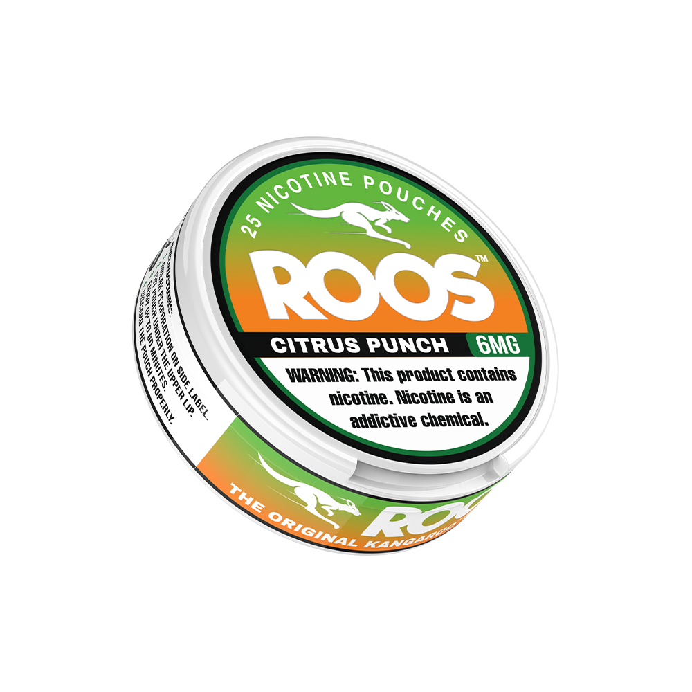 Roos Nicotine Pouches (25ct Can)(5-Can Pack) | Citrus Punch 6mg