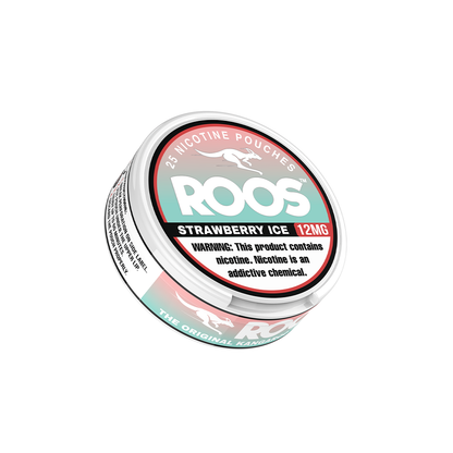 Roos Nicotine Pouches (25ct Can)(5-Can Pack) | Strawberry Ice 12mg