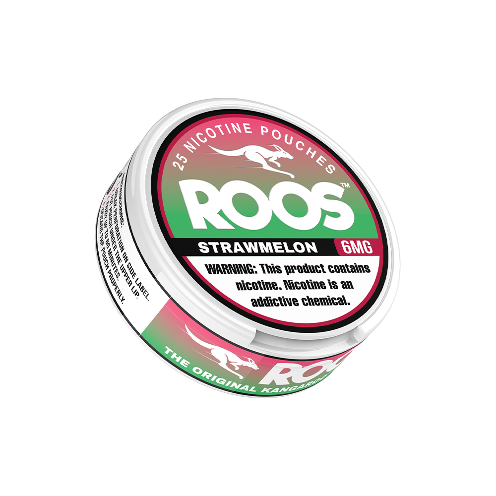 Roos Nicotine Pouches (25ct Can)(5-Can Pack) | Strawmelon 6mg