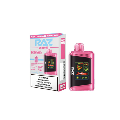 RAZ DC25000 Disposable 25000 Puffs 16mL 50mg | with packaging | Pink Lemonade Minty O's